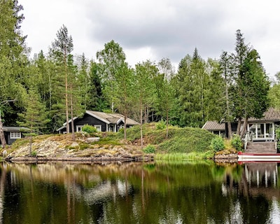 Large Cabin By Its Own Lake, Sauna, Jetty, Canoe, Etc.